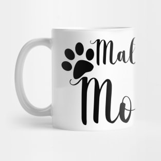 Maltese Mom Black and White Graphic Design Mug